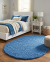 Plush Oasis Collection Area Rug - Serenity (Periwinkle Blue) Oval Periwinkle Blue  lifestyle 29