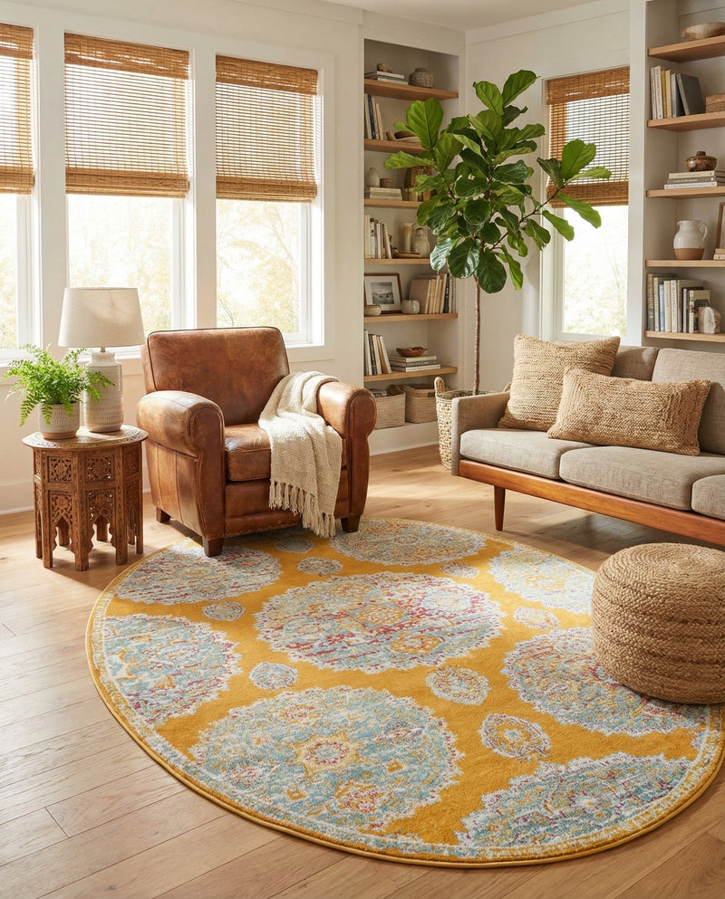 Arcadia Rugs Collection Area Rug -  Atlantis (Orange) Oval Orange  lifestyle 67