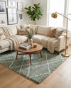 Cozy Haven Shag Collection Area Rug - Serenity (Sage Green) Square Sage Green  lifestyle 26