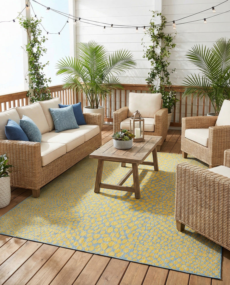 Urban Oasis Rugs Collection Area Rug -  Terrace (Yellow and Aqua) Rectangle Yellow and Aqua  lifestyle 4