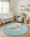 Wonder Tykes Collection Area Rug -  Vibrant Round Teal  lifestyle 40