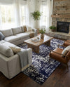Georgetown Rugs Collection Area Rug - Dupont (Navy Blue) Rectangle Navy Blue  lifestyle 11