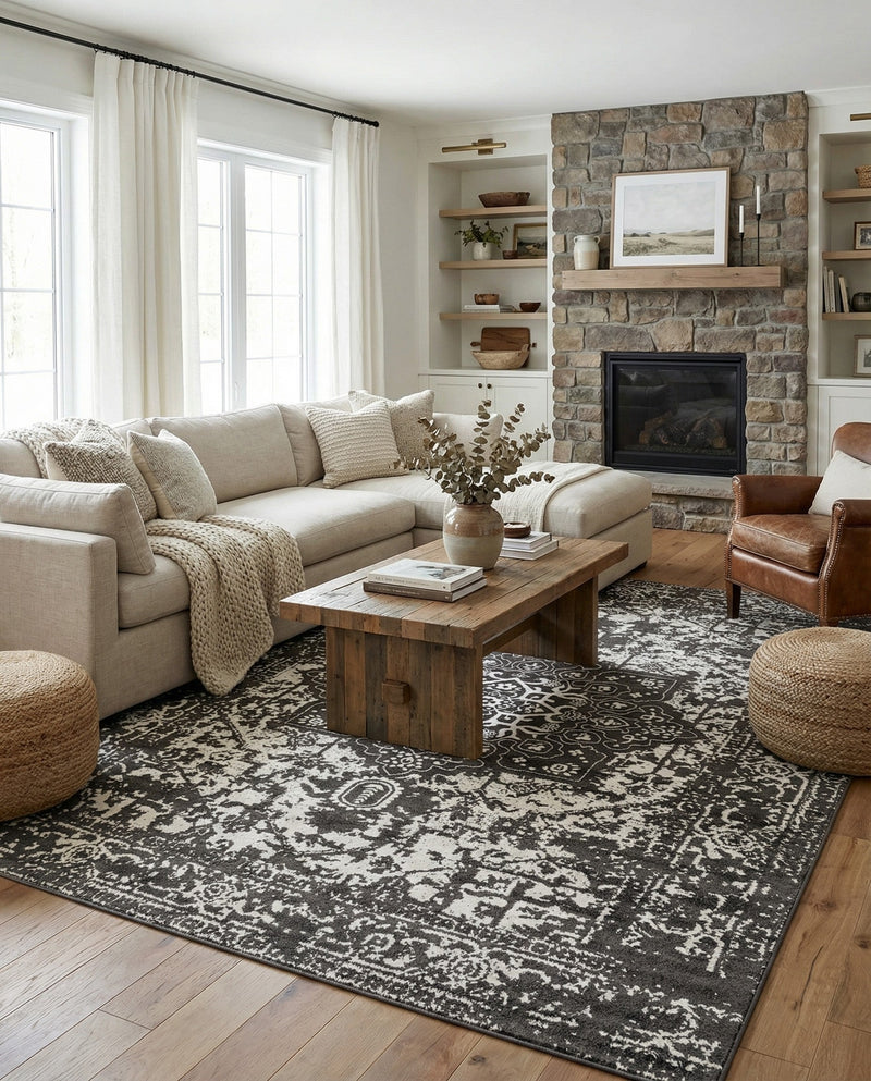 Georgetown Rugs Collection Area Rug - Dupont (Dark Gray) Rectangle Dark Gray  lifestyle 4