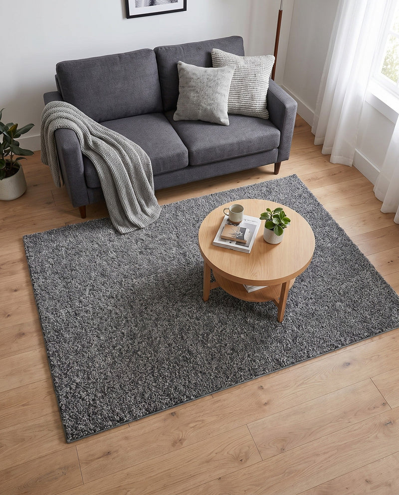 Cozy Comfort Shag Collection Area Rug - Haven (Pebble Gray) Rectangle Pebble Gray  lifestyle 25