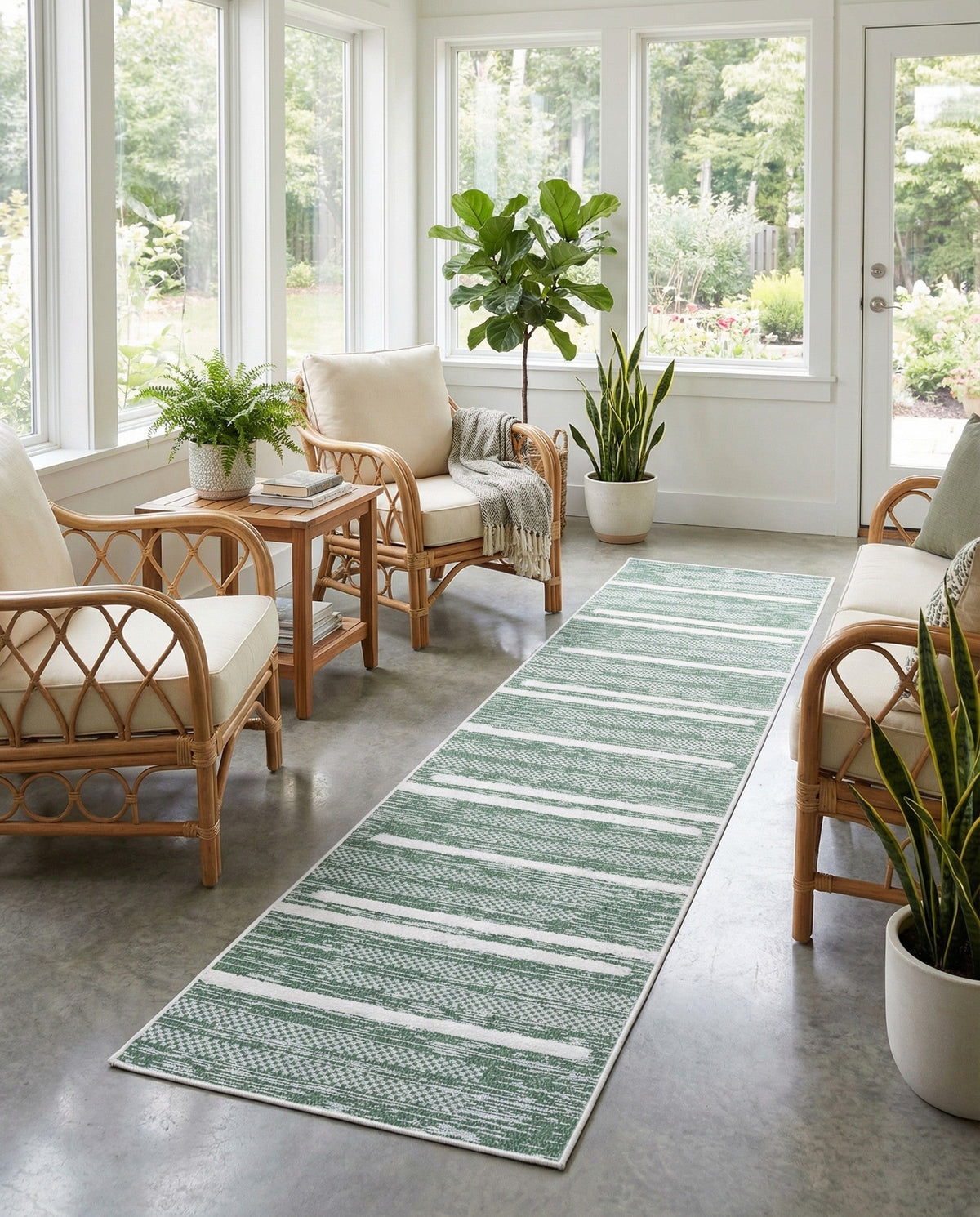Cathedral Elegance Collection Area Rug - Chapel Runner Green  lifestyle 177
