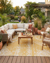 Desert Nomad Terrace Collection Area Rug - Sahara (Yellow) Square Yellow  lifestyle 74