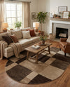 Autumn Meadow Collection Area Rug -  Sycamoreside (Light Brown) Oval Light Brown  lifestyle 40