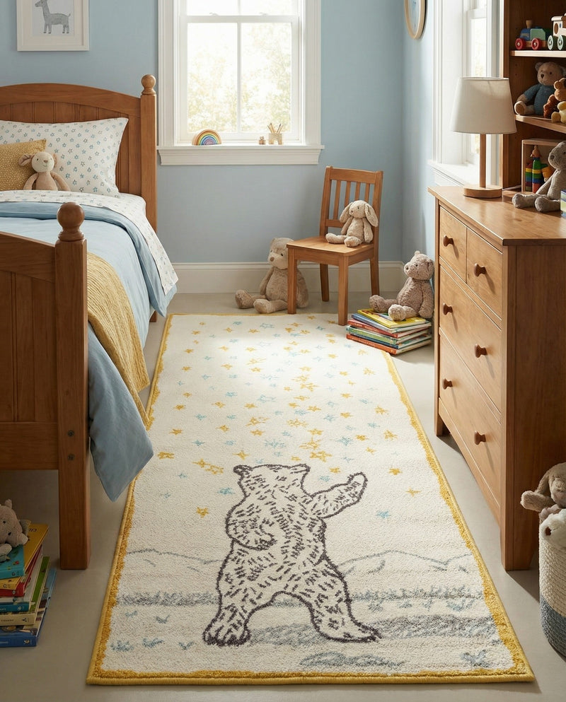 Wonder Tykes Collection Area Rug -  Pixie Runner Ivory and Gray  lifestyle 39