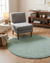 Cozy Comfort Shag Collection Area Rug - Haven (Sage Green) Round Sage Green  lifestyle 44