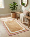Woven Seaside Jute Collection Area Rug - Nantucket Rectangle Pink White Natural  lifestyle 13