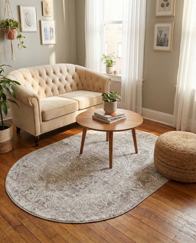 Cambridge Classics Collection Area Rug -  Magdalene (Gray) Oval Gray  lifestyle 65