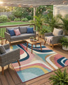 Urban Terrace Collection Area Rug - Venice Rectangle Multi  lifestyle 9