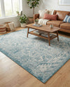 Tribal Terrace Treasures Collection Area Rug - Mayan Marina (Teal) Rectangle Teal  lifestyle 24