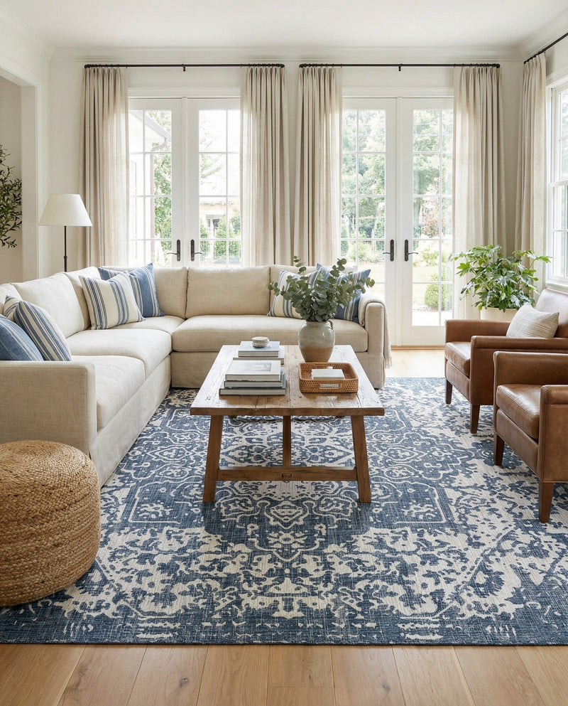 Urban Oasis Rugs Collection Area Rug -  Penthouse (Blue) Square Blue  lifestyle 72