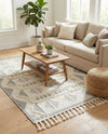 Sonoran Collection Area Rug - BellRock Rectangle Gray and White  lifestyle 14