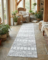 Marrakesh Lattice Collection Area Rug - Casablanca (Ivory Black) Runner Ivory Black  lifestyle 60