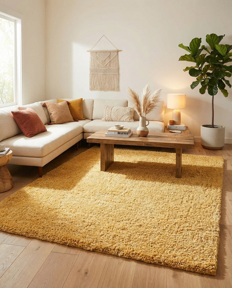 Alpine Plush Collection Area Rug - Verbier Rectangle Yellow  lifestyle 10