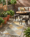 Urban Terrace Collection Area Rug - Metropolis Runner Gray  lifestyle 66