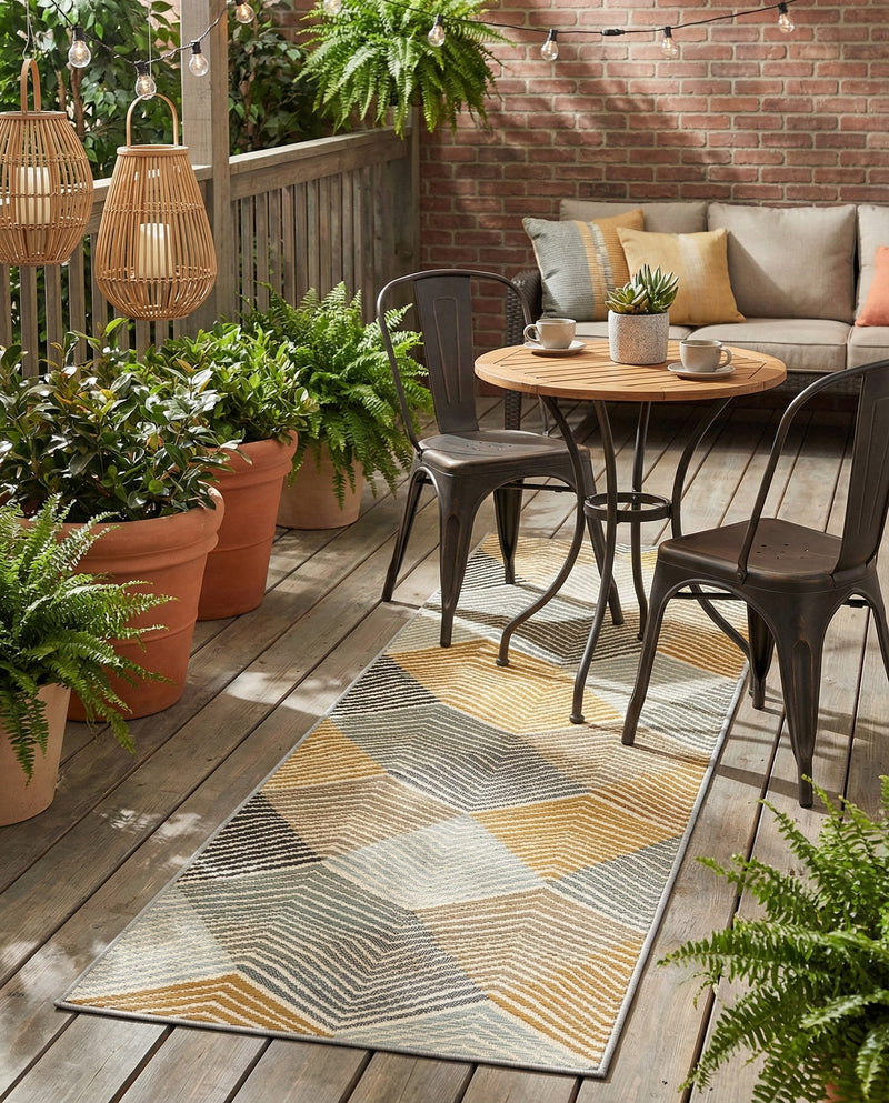 Urban Terrace Collection Area Rug - Metropolis Runner Gray  lifestyle 66