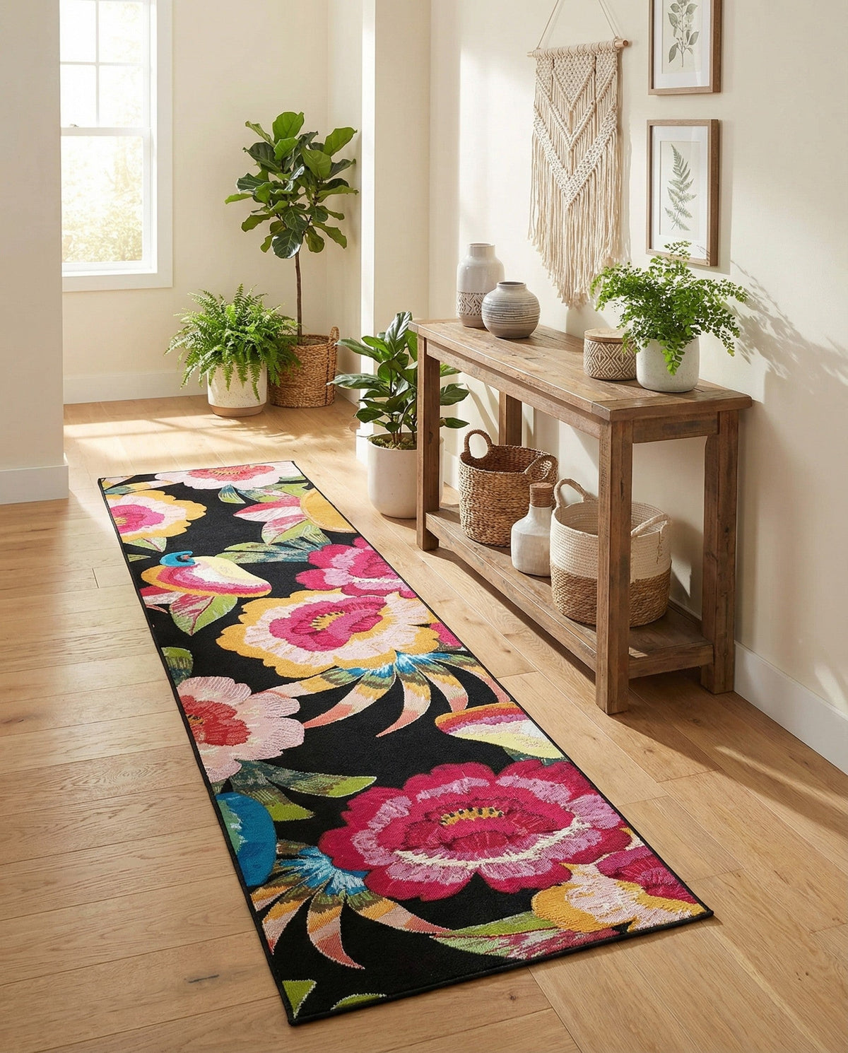 Seaside Blooms Collection Area Rug -  Versailles Runner Multi  lifestyle 107