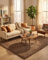 Plush Oasis Collection Area Rug - Serenity (Sandy Brown) Square Sandy Brown  lifestyle 45