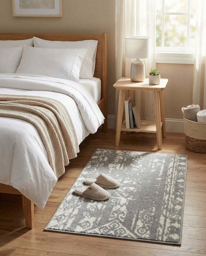 Brighton Stripes Collection Area Rug - Sussex (Gray and Ivory) Rectangle Gray and Ivory  lifestyle 5