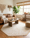 Tribal Terrace Treasures Collection Area Rug - Mayan Marina (Natural) Octagon Natural  lifestyle 80