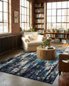 Coastal Haven Collection Area Rug -  Pelican Rectangle Navy Blue  lifestyle 15