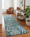 Savannah Escape Collection Area Rug -  Masai Runner Navy Blue and Ivory  lifestyle 69