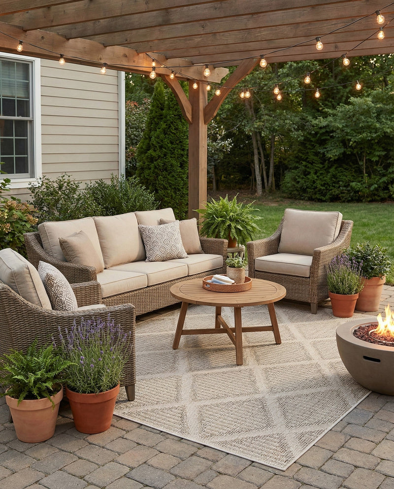 Savannah Pergola Collection Area Rug -  Eden Rectangle Khaki  lifestyle 59