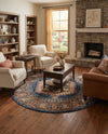 Eden Oasis Collection Area Rug -  Refuge (Blue) Round Blue  lifestyle 71