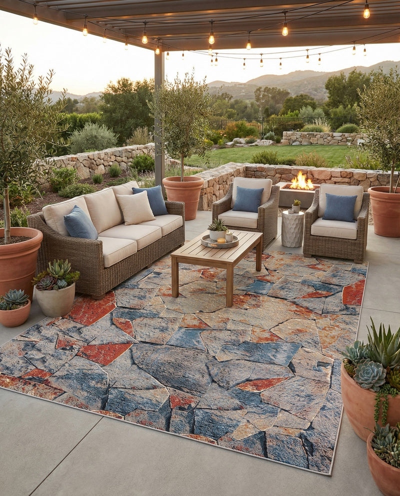 Urban Terrace Collection Area Rug -  Boulevard Rectangle Multi  lifestyle 28