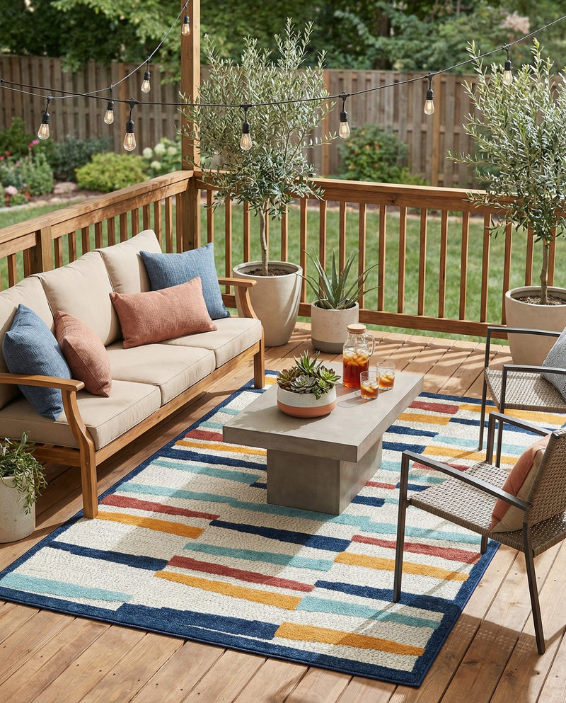 Caribbean Terrace Collection Area Rug -  Jamaica Rectangle Ivory  lifestyle 13