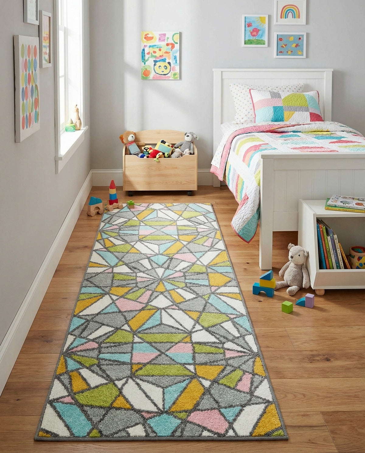 Wonder Tykes Collection Area Rug -  Chromatic Runner Multi  lifestyle 47