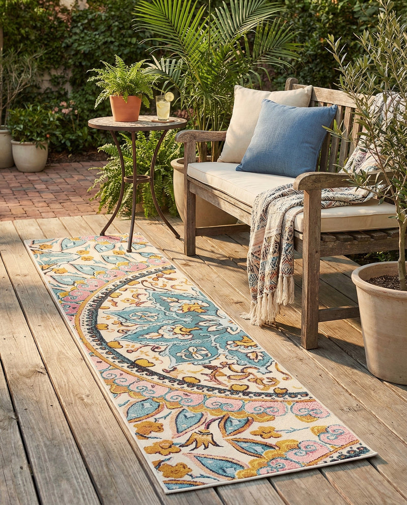 Patio Heritage Collection Area Rug - Tuscany Runner Multi  lifestyle 50
