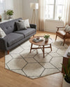 Trellis Mosaic Collection Area Rug - Arborville (Ivory) Octagon Ivory  lifestyle 87