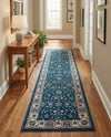 Casablanca Tapestry Collection Area Rug -  Marrakech (Egyptian Blue) Runner Egyptian Blue  lifestyle 49