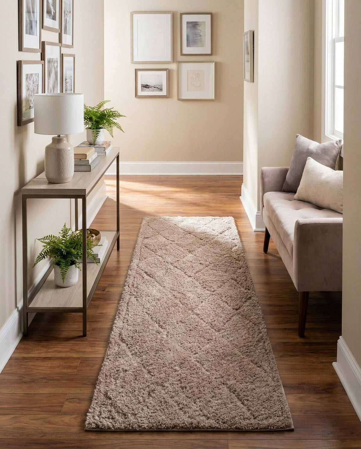Trellis Haven Collection Area Rug - Havenwood Runner Beige  lifestyle 107