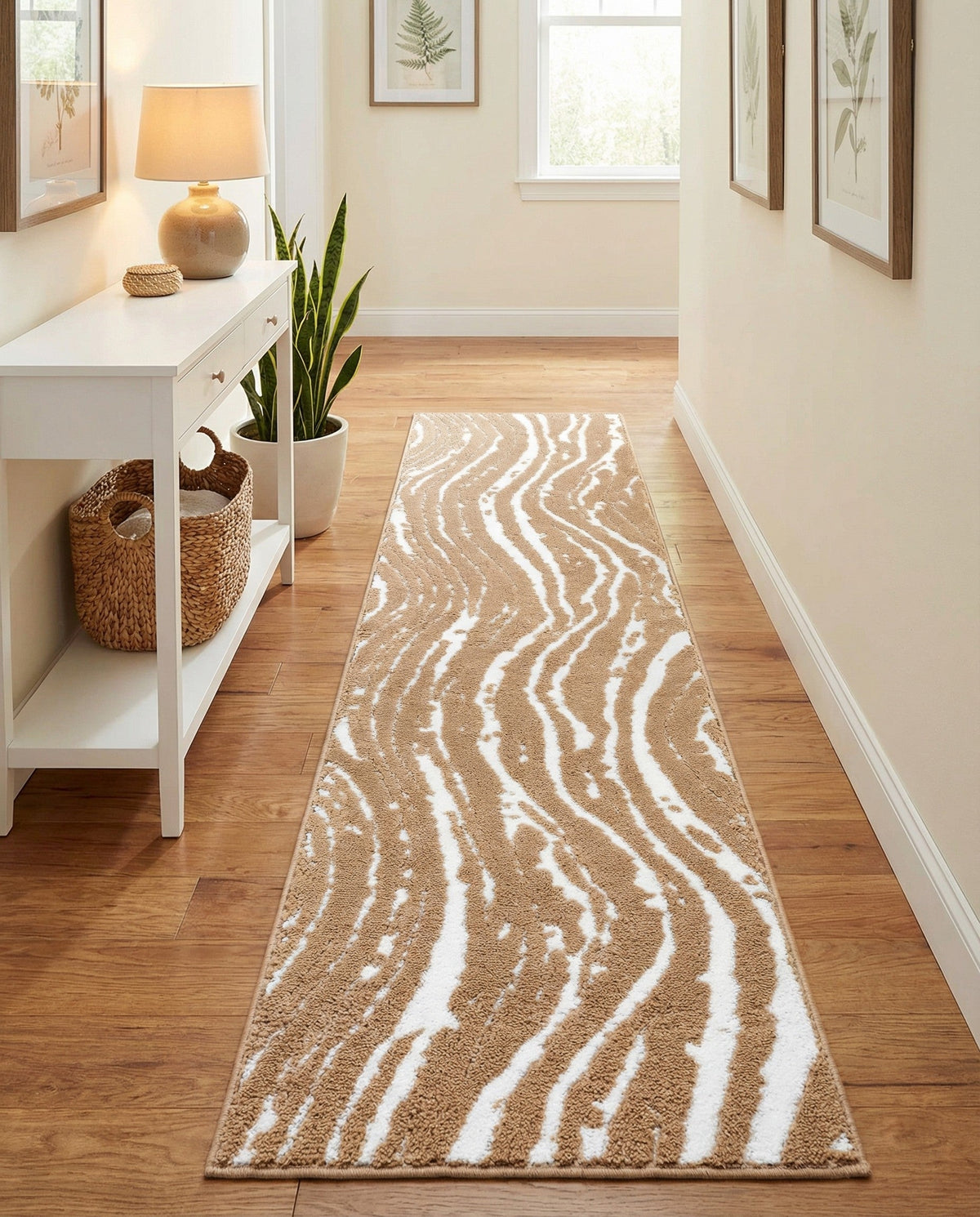 Sienna Collection Area Rug -  Garda Runner Caramel and Ivory  lifestyle 144
