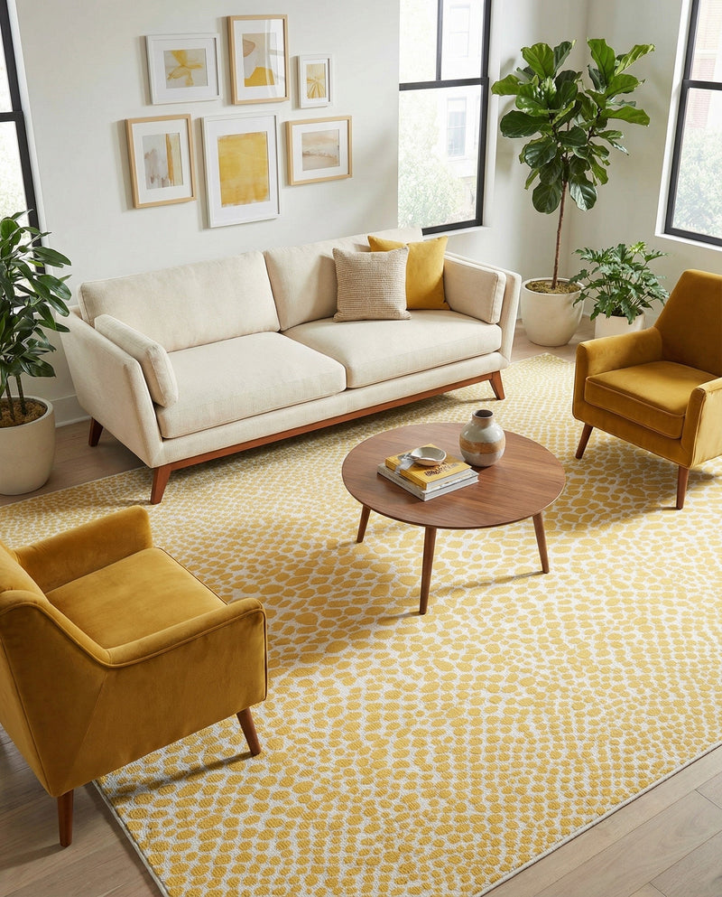 Urban Oasis Rugs Collection Area Rug -  Terrace (Yellow Ivory) Rectangle Yellow Ivory  lifestyle 12