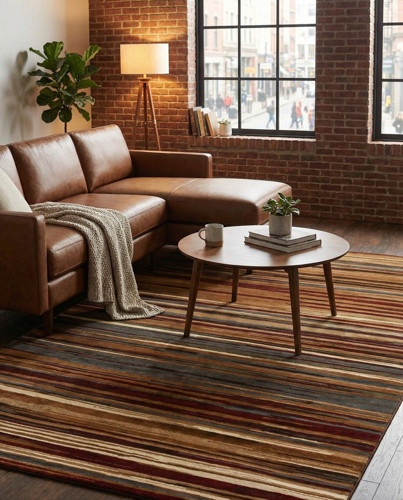 Bistro Lounge Collection Area Rug -  Americano Rectangle Beige  lifestyle 18