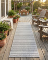Seaside Stripes Collection Area Rug -  Boardwalk (Beige) Runner Beige  lifestyle 44