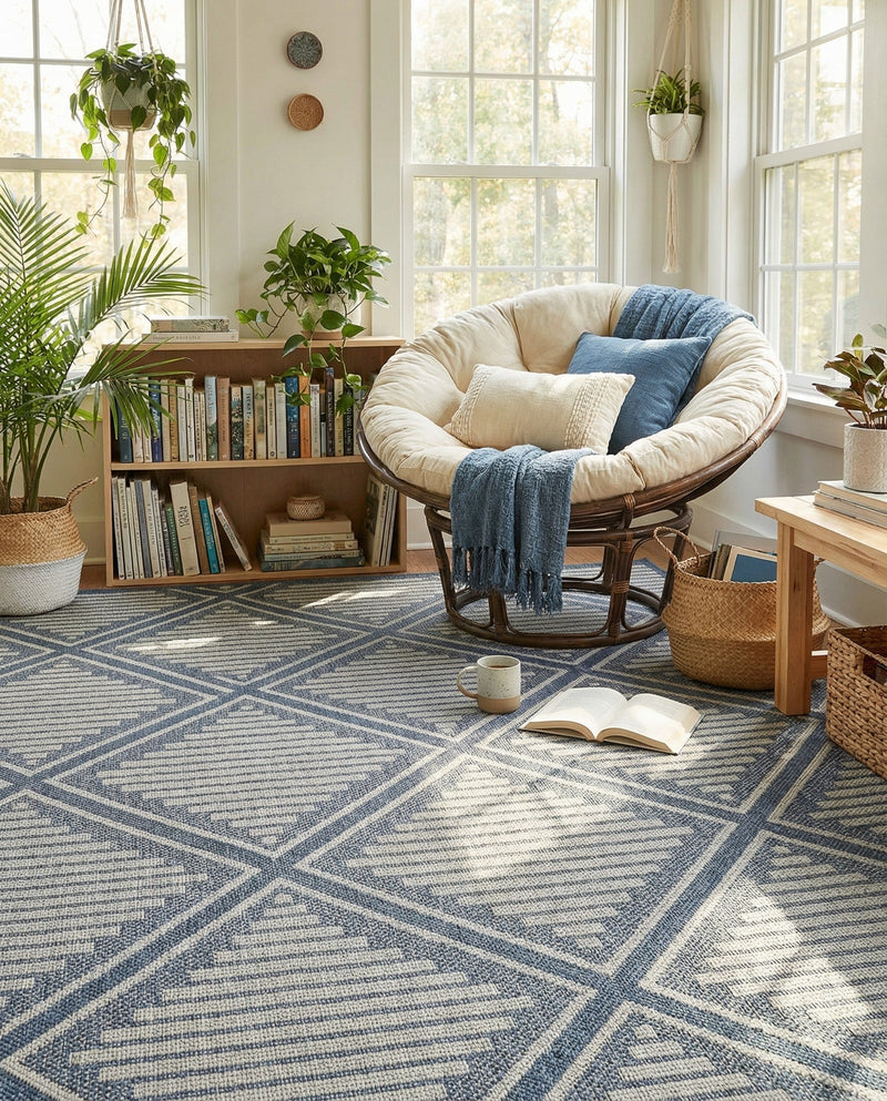 Savannah Pergola Collection Area Rug -  Eden Rectangle Navy Blue  lifestyle 24
