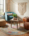 Caribbean Breeze Collection Area Rug -  Grenada Round Multi  lifestyle 48