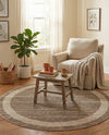 Studio Haven Collection Area Rug -  Alcove (Light Brown) Round Light Brown  lifestyle 47