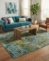 Chromatic Oasis Collection Area Rug -  Tropic Rectangle Blue Green  lifestyle 12