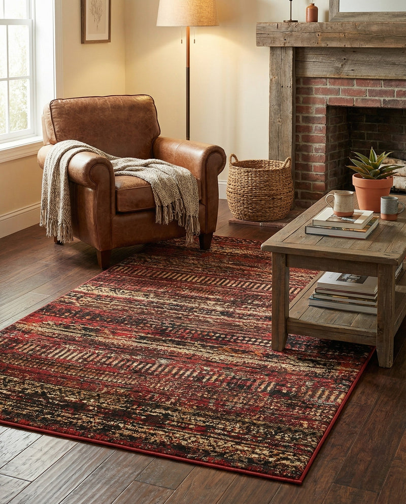 Neptune Elegance Collection Area Rug -  Nereid Rectangle Burgundy  lifestyle 64