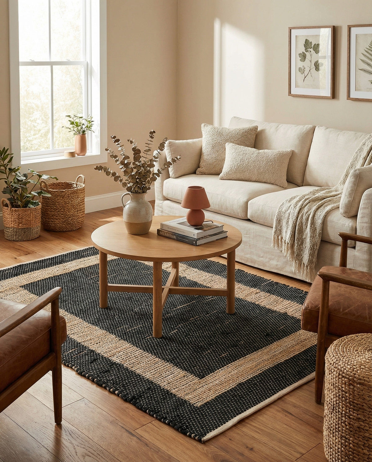 Osian Looms Collection Area Rug - Durham Rectangle Black  lifestyle 55