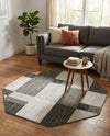 Autumn Meadow Collection Area Rug -  Sycamoreside (Gray) Octagon Gray  lifestyle 59