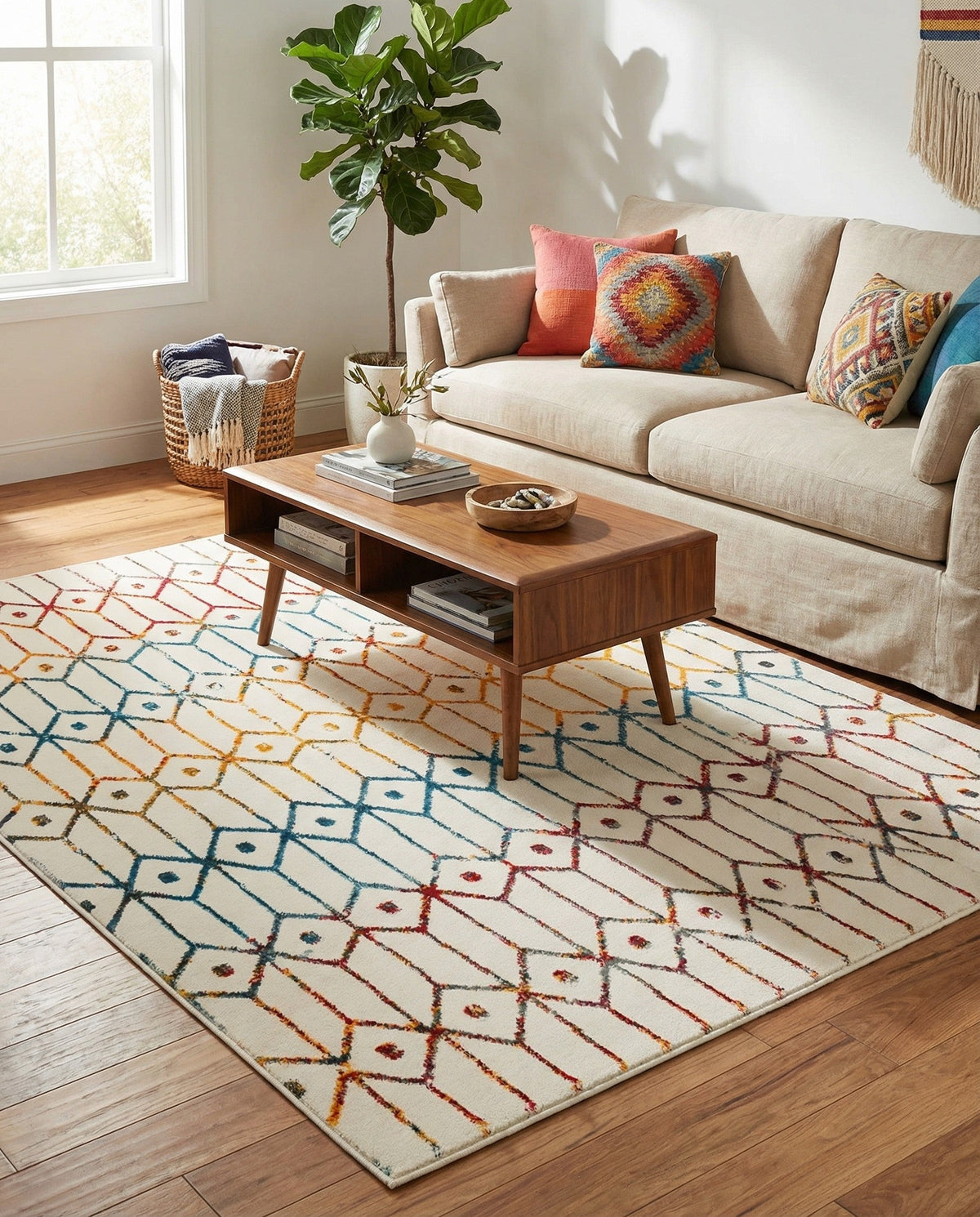 Garden Maze Retreat Collection Area Rug -  Mazeview Rectangle Multi  lifestyle 25